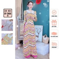 Áo dài truyền thống hoa nhí tay phồng xinh xắn CHUU AD8068 - không kèm quần