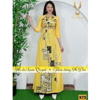 Áo Dài Truyền Thống Họa Tiết Lập Thể, Thanh Lịch Duyên Dáng Lụa Habutai K73 - Áo Dài Xuân Quỳnh