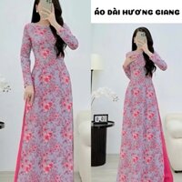 Áo dài truyền thống in 3D hoạ tiết hoa nhí mẫu mới nhất - Áo Dài Hương Giang