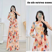 Áo dài truyền thống in hoa 6D hoạ tiết hoa hồng - Áo Dài Hương Giang Nữ