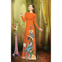 ÁO DÀI TRUYỀN THỐNG IN NÓN QUAI THAO CAO CẤP - KHÔNG KÈM QUẦN