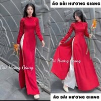 Áo dài truyền thống màu đỏ trẻ trung, đuyên dáng - Áo Dài Hương Giang