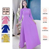 Áo dài truyền thống nữ lụa trơn không kèm quần CHUU AD8013
