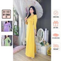 Áo dài truyền thống nữ tay bồng cổ đính ngọc không kèm quần CHUU AD8022