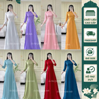 Áo Dài Truyền Thống Trơn Sắc Màu Sang Trọng Quý Phái Chất Liệu Lụa Minh Châu Vải Loại 1 Cao Cấp