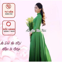 Áo dài truyền thống trơn xanh lá 4 tà - Áo Dài Hà Nội
