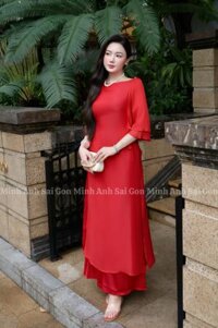 ÁO DÀI TƯỞNG VÂN MINH ANH SÀI GÒN 090825 - ÁO DÀI CỔ THUYỀN NHẸ NHÀNG, TRANG NHÃ