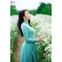 Ao dai xanh trơn