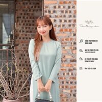 Áo dài xưa dáng suông - màu xanh Ngọc