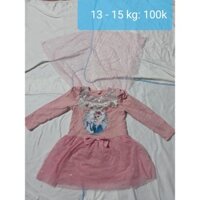 áo đầm hồng elsa cho bé 13 -15 kg ms19