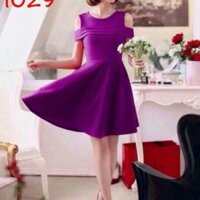 Áo đầm khoét vai xòe