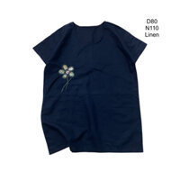 Áo đầm linen, thêu hoa hiệu Nhật