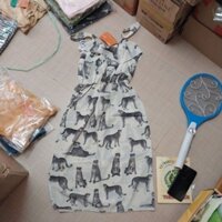 áo đầm maxi voan ,cổ bèo, 2 dây. Phom 37_45kg.GV03