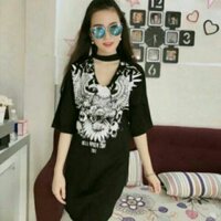 Áo đầm phom suông in hình đại bàng PVB