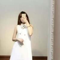 Áo đầm suông cổ tròn cột dây