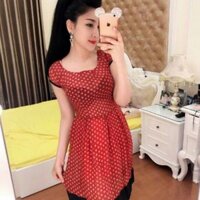 Áo đầm voan chấm bi. Phom 42_50kg. QC