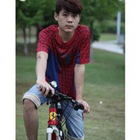 áo đạp xe áo thể thao, du lịch, dã ngoại, phượt người nhện ngắn tay