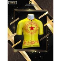 Áo Đạp Xe - Hùng Thiêng Việt Nam - Hoa Sen-Trống Đồng - Yellow