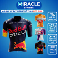 Áo đạp xe nam nữ RED BULL tay ngắn vải thoáng khí có túi MIRACLE SPORTS Áo đua xe đạp thể thao 4 mùa