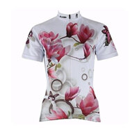 Áo đạp xe nữ ngắn tay Malciklo hoa văn