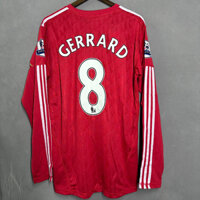 Áo đấu 1011 Liverpool sân nhà GERARD TORRES Cổ điển cổ điển chất lượng hàng đầu phiên bản Thái Lan retro màu đỏ dáng rộng thông gió nhanh khô Áo thun dài tay thể thao