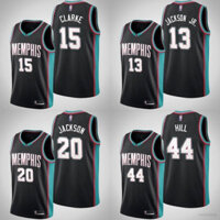 Áo đấu bóng rổ cổ điển BKB NBA Memphis Clarke Jackson Hill, áo vest thể thao màu đen phiên bản retro