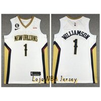 Áo đấu bóng rổ nam New Orleans Pelicans Zion Williamson màu trắng nba