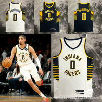 Áo đấu bóng rổ Pacers số 0 Haliburton 43 Sembolakam, áo bóng rổ ngắn