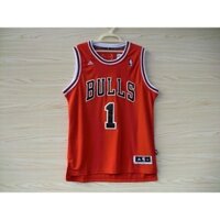 Áo đấu bóng rổ thêu Chicago Bulls 1 Derrick Rose mới dành cho nam màu đỏ