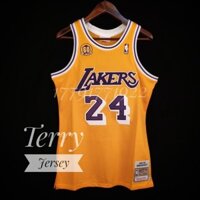 Áo đấu chất lượng cao NBA Jersey M & N Kobe Bryant Lakers Kỷ niệm 60 năm Mitchell ness