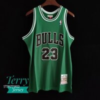 Áo đấu chất lượng cao NBA Jersey M & N Jordan Bulls 97-98 Green Mitchell ness