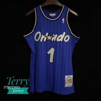 Áo đấu chất lượng cao NBA Jersey M & N McGrady McGrady Magic 03-04 Sọc xanh Mitchell ness