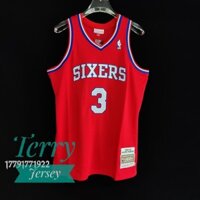 Áo đấu chất lượng cao NBA Jersey M & N Iverson Iverson 76 Người 02-03 Đỏ Mitchell ness