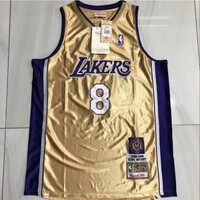 Áo đấu nba cao cấp Los Angeles Lakers No.8 Áo bóng rổ vàng Kobe Bryant Jersey