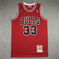 Áo đấu NBA phiên bản thêu Chicago Bulls # Áo thi đấu bóng rổ Pippen 33