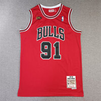 Áo đấu NBA phiên bản thêu Chicago Bulls # Áo thi đấu bóng rổ Rodman 91