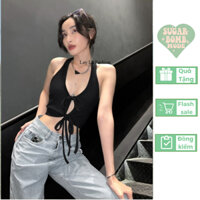 Áo dây yếm croptop cột dây khoen ngực sexy hở vai hở lưng đáng yêu dễ thương tôn dáng đi chơi đi tiệc