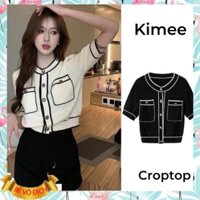 Áo dệt kim  tay ngắn vải lụa lạnh mỏng thời trang mùa hè 2022 OLIVE BOUTIQUE