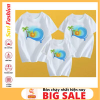 Áo đi biển, áo thun unisex oversize vải cotton, thoáng mát, co giãn 4 chiều, mềm minh in hình gia đình - Savi Fashion