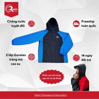 Áo đi mưa GoreTex thời trang, áo mưa lẻ 2 lớp cao cấp tráng mủ cao su chống thấm tuyệt đối kiêm áo gió giữ nhiệt