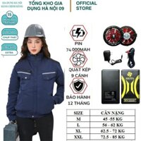Áo Điều Hòa Chính Hãng 74.000mah 9 cánh, 50.000 mah quạt 3 cánh ,tặng kèm 2 túi đá khô