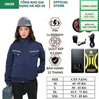 Áo Điều Hòa Chính Hãng 74.000mah 9 cánh, 50.000 mah quạt 3 cánh ,tặng kèm 2 túi đá khô (HN28)