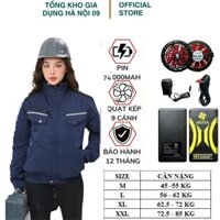 Áo Điều Hòa Chính Hãng 74.000mah 9 cánh, 50.000 mah quạt 3 cánh ,tặng kèm 2 túi đá khô
