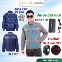 Áo Điều Hòa Công suất lớn Nam Và Nữ JAPAN ,  Siêu Mát Gắn 2 Quạt Cao Cấp Chống Nắng Nóng , Chắn Tia UAV