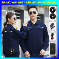 ÁO ĐIỀU HÒA KÈM PHỤ KIỆN, PIN 50.000mAh- 12V SIÊU MẠNH MÀU TÍM THAN