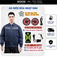 Áo Điều Hòa Nhật Bản AKITA Dung Lượng PIN 74.000 MAH, 18V Gắn Quạt Gió Siêu Thoáng Mát BH 36 tháng