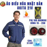 Áo điều hòa nhật bản cao cấp 24V pin 100.000mAh TẶNG KÈM ĐÁ KHô  DÙNG 24H  QUẠT 9 cánh  bh 24 tháng