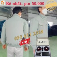 Áo Điều Hoà Nhật Bản Pin 50.000mah Dùng 12-15h, Quạt 12V Siêu Khoẻ Thấm Hút Mồ Hôi [BH 6 tháng]