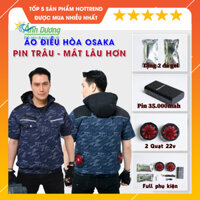 Áo Điều Hòa OSAKA Super V2 Mạnh Nhất 2024 Pin 35000mah, Quạt 12V Chống Nước Siêu Mạnh [ Tặng 2 Đá Khô ]