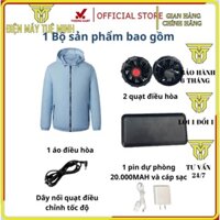 Áo điều hòa và bộ phụ kiện gắn áo điều hòa bao gồm 1 pin và 2 quạt 12V